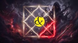 | A mystical Vedic astrology birth chart highlighting the    |