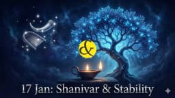 Shami Tree and Oil Lamp representing Shani Dev for 17th January 2026.