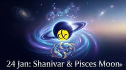 Saturn and Pisces symbol representing 24th January 2026 astrology.