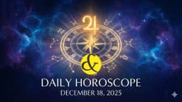 A horoscope graphic for Thursday, 18 December 2025, featuring the Jupiter symbol and cards displaying Tithi, Strategy, and Rahu Kaal timings.