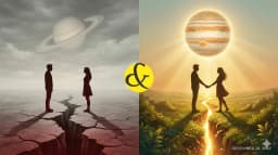 Astrological chart showing comparison between Divorce Yoga and Reconciliation Yoga.