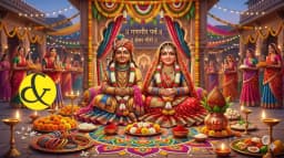 Beautifully decorated idols of Isar and Gauri during the traditional Rajasthani Gangaur festival Puja on 21 March 2026.