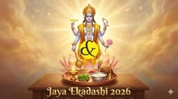 Lord Vishnu blessing devotees on Jaya Ekadashi with Tulsi and Diya.