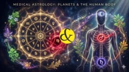 | A glowing Vedic astrological chart with the 6th house      |