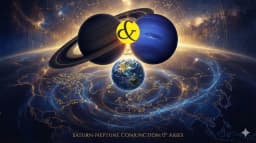 Saturn Neptune conjunction 2026 at 0 degree Aries symbolizing global reset and world transformation