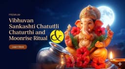 | Lord Ganesha idol with glowing moonrise representing the   |