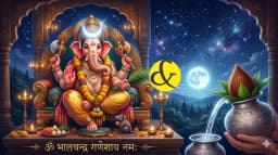 Lord Bhalchandra Ganesha with the moon on his forehead for Sankashti Chaturthi.