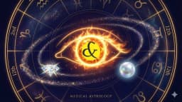 Astrological chart showing Sun and Venus affecting the human eye.
