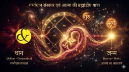 | A glowing Vedic astrological chart mapping the timeline |