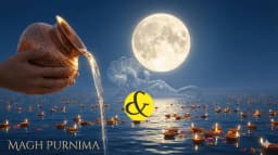 Devotees offering Arghya to the Full Moon on Magh Purnima.