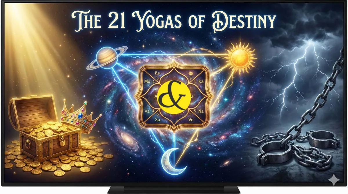 Astrological Chart showing planetary combinations for Shasha and Raj Yoga.