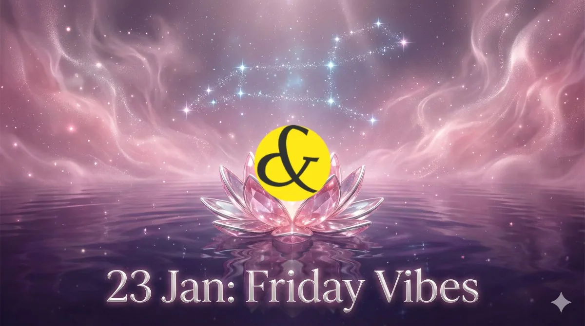 Crystal Lotus and Purva Bhadrapada stars representing 23rd January 2026 astrology.