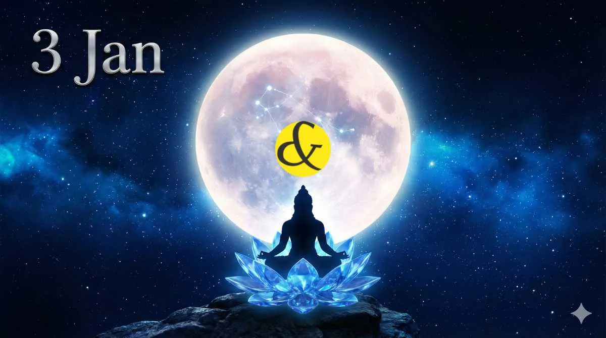3rd January 2026 Horoscope Chart featuring Full Moon (Purnima) and Saturn.