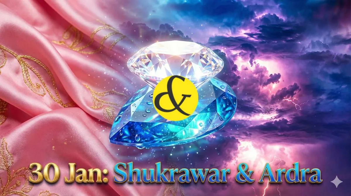 Diamond and Storm symbols representing Friday 30th January 2026 astrology.