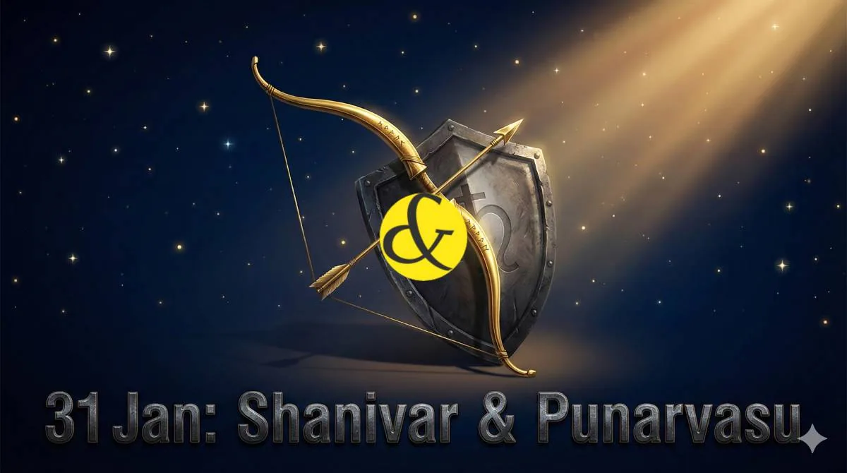 Golden Bow and Iron Shield representing Saturday 31st January 2026 astrology.