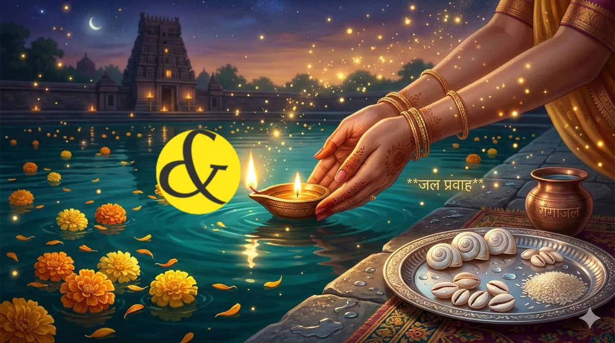 Purified spiritual items and the process of Jal Pravah for astrological remedies.
