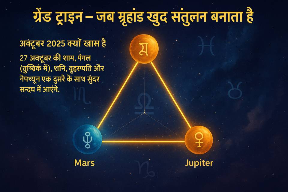Grand Trine 2025 Astrology Meaning | Rare Four Planet Alignment (Mars, Saturn, Jupiter, Neptune)