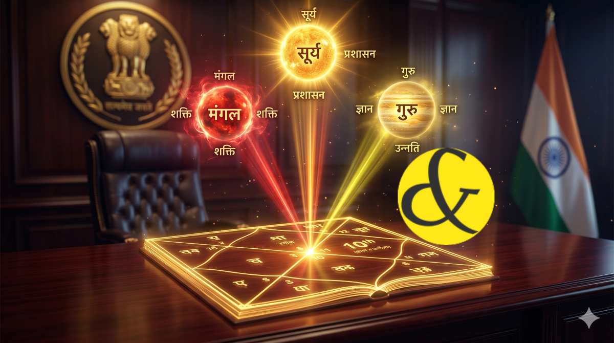 | Vedic astrology chart showing 10th house career government |