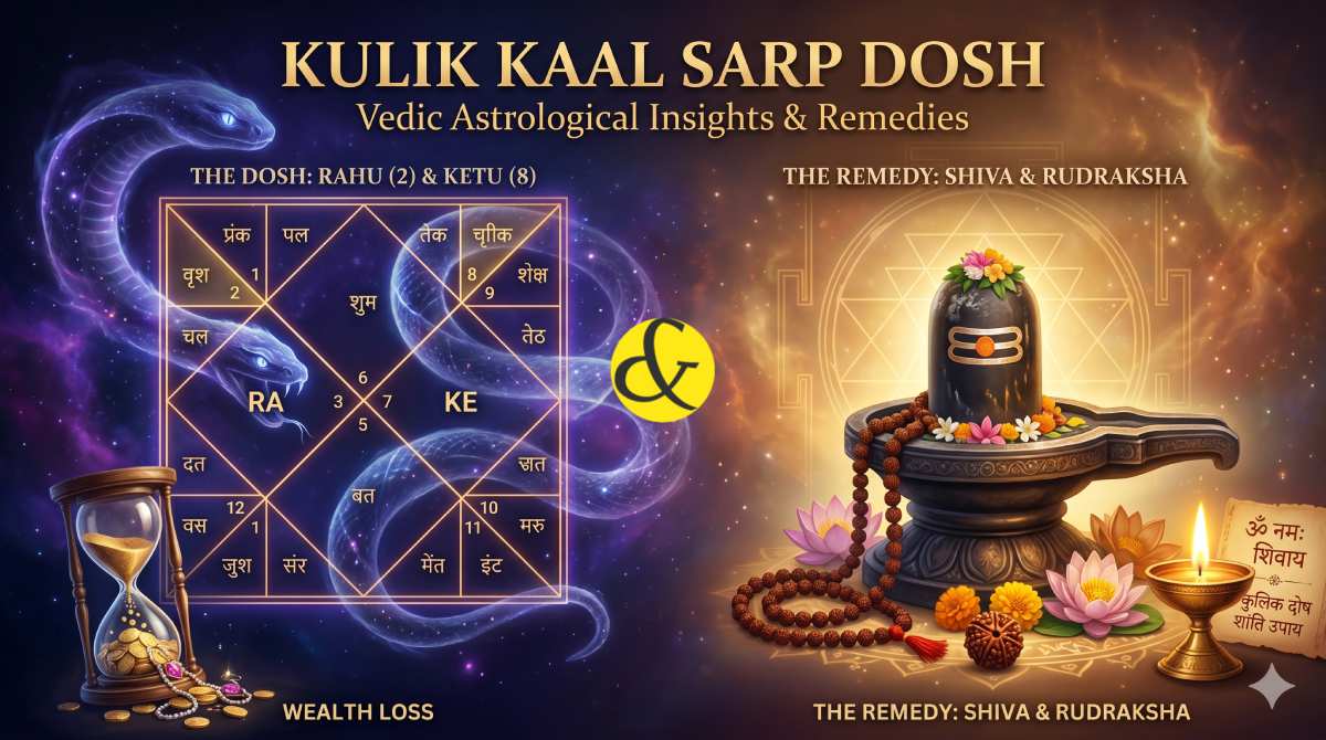 | Astrological representation of Kulik Kaal Sarp Dosh showing|
