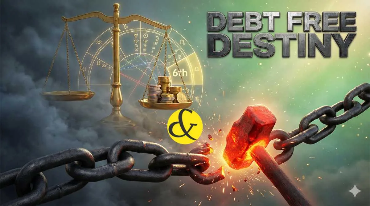 Astrological chart showing the connection between Mars and the 6th House for debt clearance.