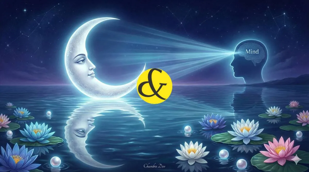 Chandra Dev (Moon God) governing the human mind and emotions.