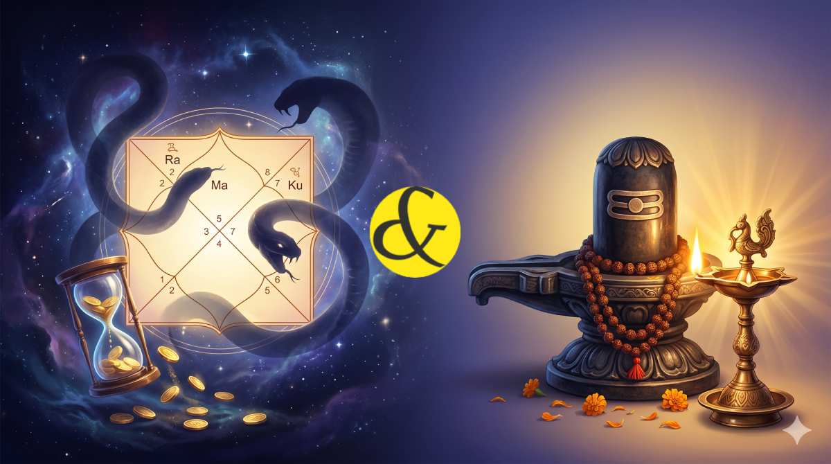 | Vedic astrology birth chart showing an afflicted 5th house |