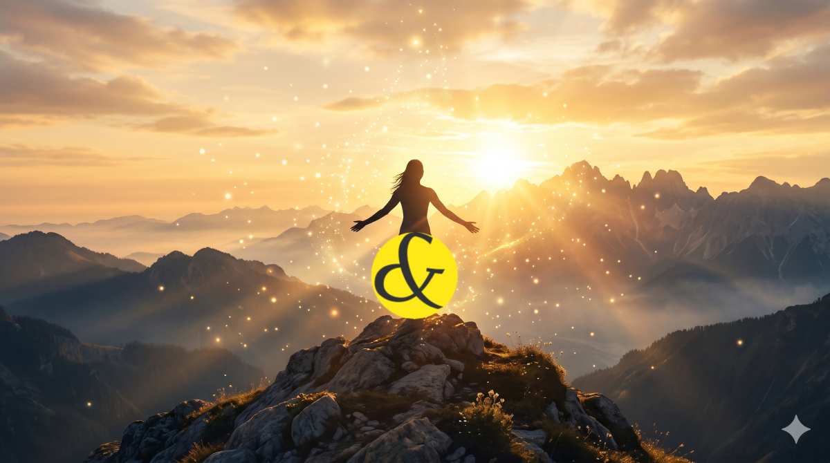 | A glowing representation of raising personal vibrations,   |