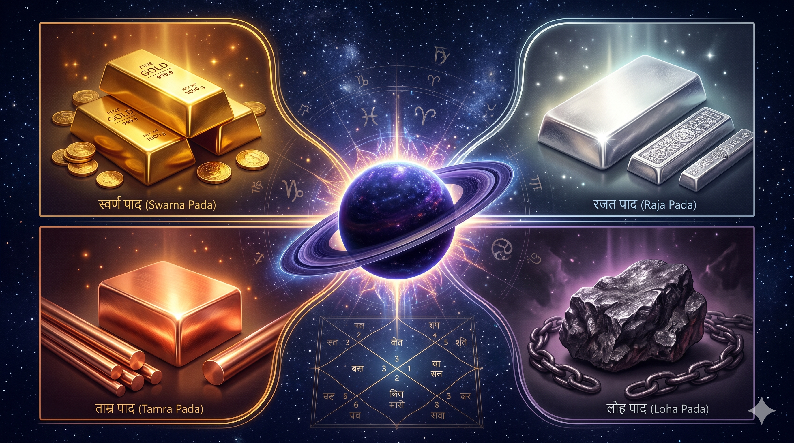 | Shani Ka Paya astrology Kundli Saturn gold silver copper   |