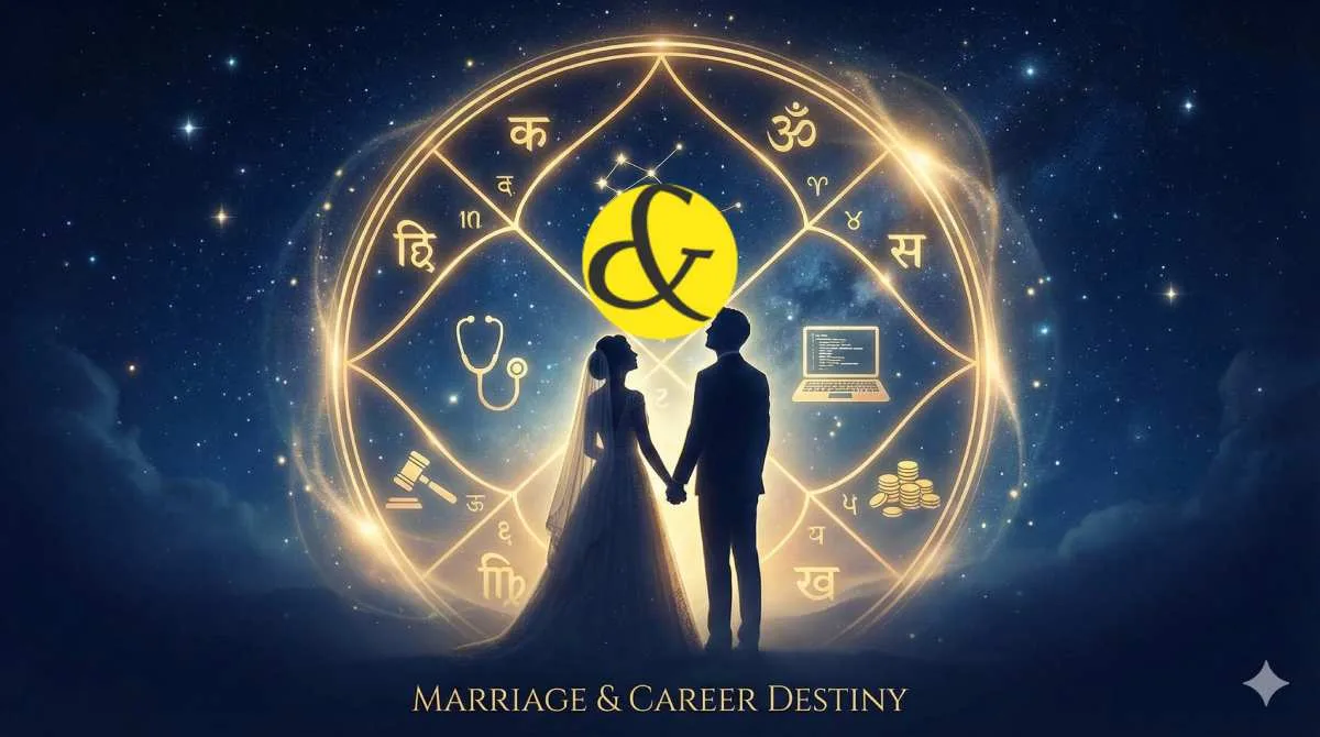 Astrological chart showing 7th Lord placement for spouse career prediction.