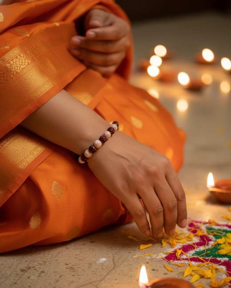 Garnet & Rhodonite "Prema Shakti" Love & Compassion Bracelet - Gallery Image 2