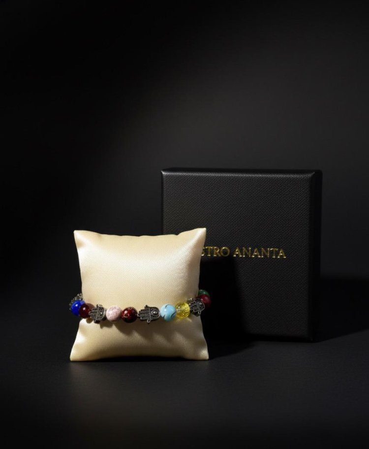 7 Chakra "Suraksha" Hamsa Hand Protection Bracelet - Gallery Image 3