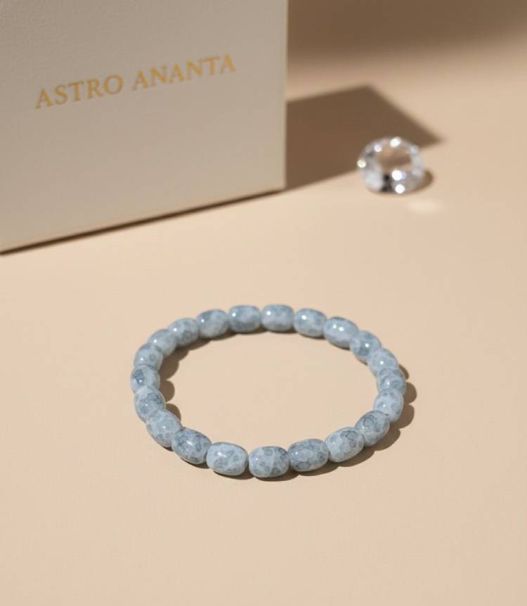 Blue Cracked Agate | Peaceful Communication & Stress Relief Bracelet