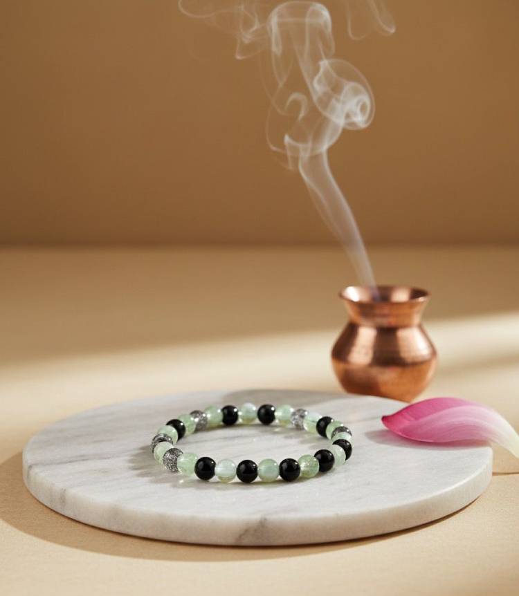 Prehnite & Black Agate | Deep Healing & Protection Bracelet