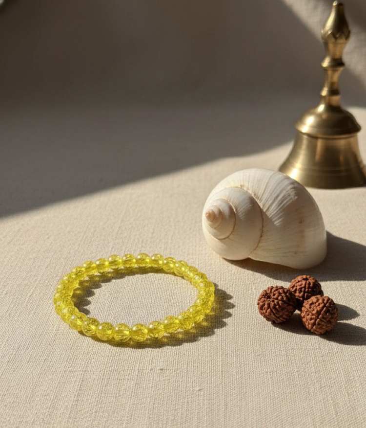 Crackle Citrine Quartz "Dhan Vridhi" Prosperity & Clarity Bracelet