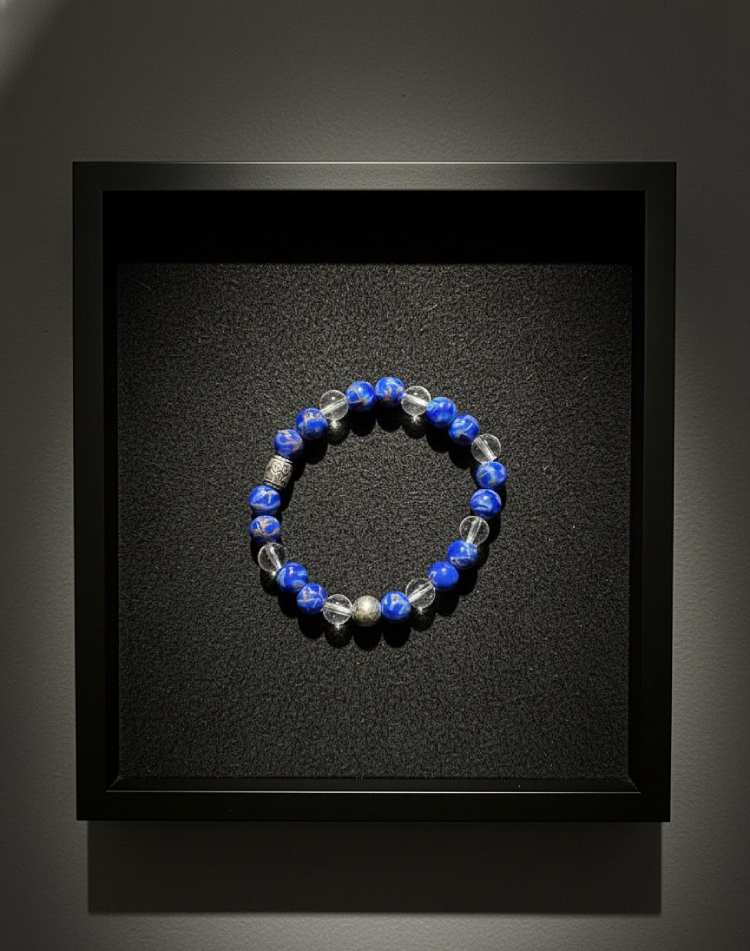 Lapis Lazuli & Clear Quartz "Pragya" Wisdom & Intuition Bracelet